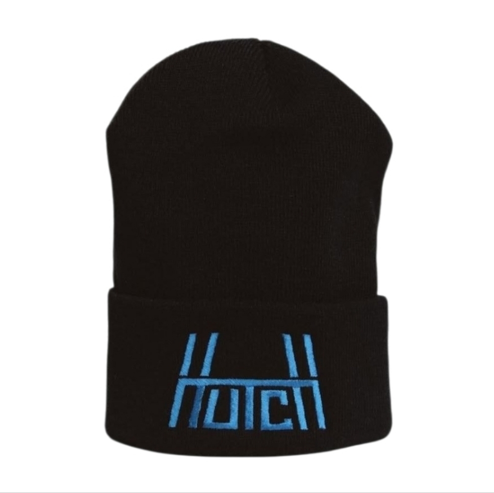 House of Hutch Black with Blue Hutch Logo Beanie Detroit Lions